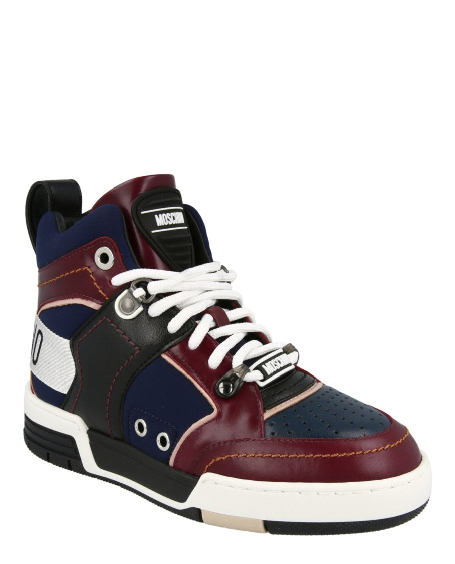 Moschino Streetball Asymmetrical High-Top Sneakers