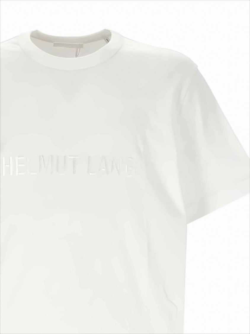 Helmut Lang Relaxed-Fit White Cotton Tee With Embossed Lettering
