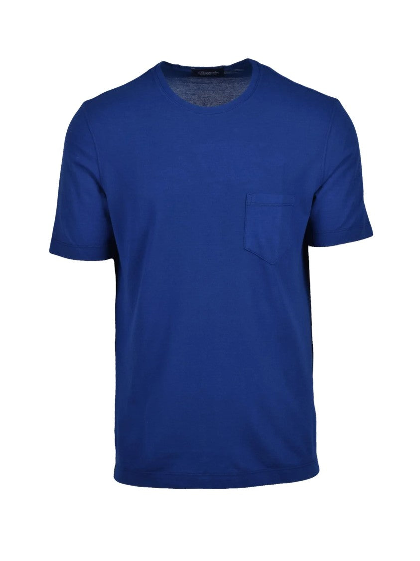 Drumohr Blue Pocket Crewneck T-Shirt