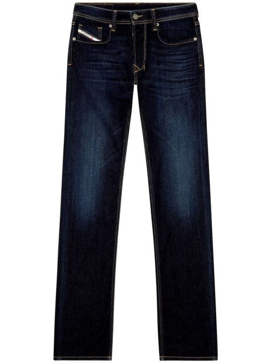 Diesel Straight-Leg Denim Pants With Distressed Indigo Finish
