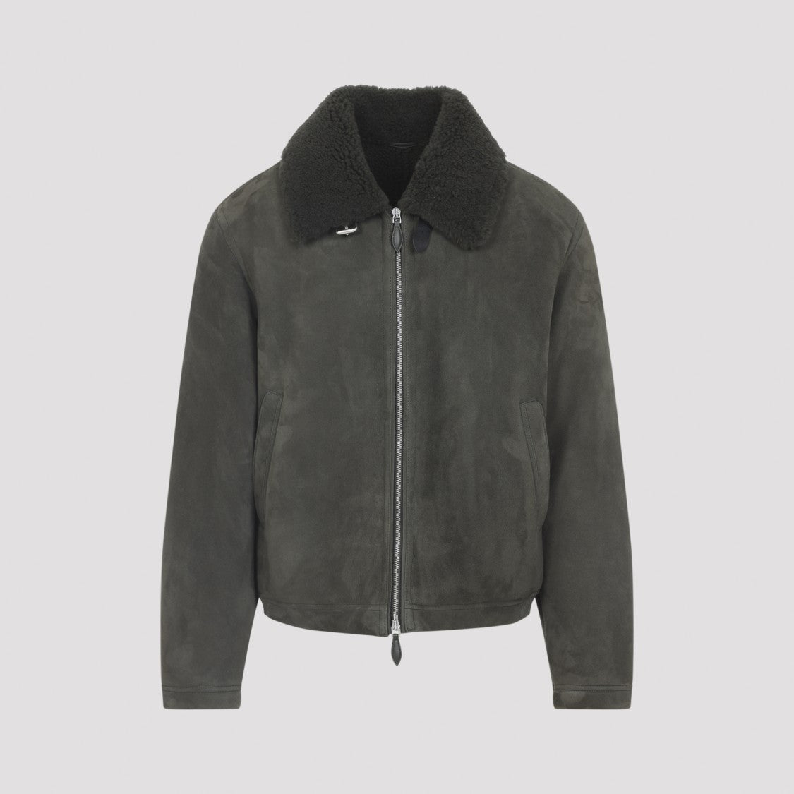 Berluti Dark Green Suede Lamb Leather Jacket