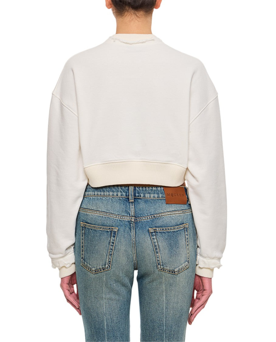 Alexander Mcqueen Cropped Sweatshirt With Double Cuff Detailing