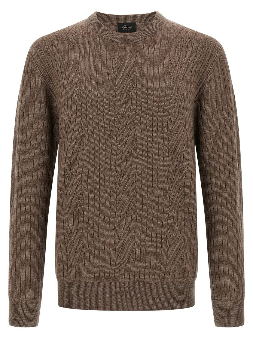 Brioni Ribbed And Braid Sweater