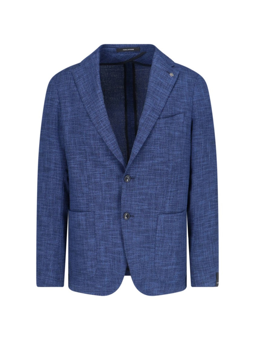 Tagliatore Single-Breasted Blazer – Blue Mélange