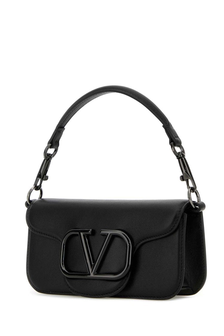 Valentino Garavani Black Leather Locò Clutch