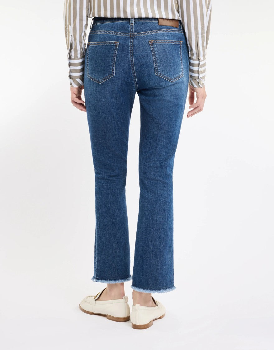 Fay Mid-Blue Denim Jeans With Flared Leg