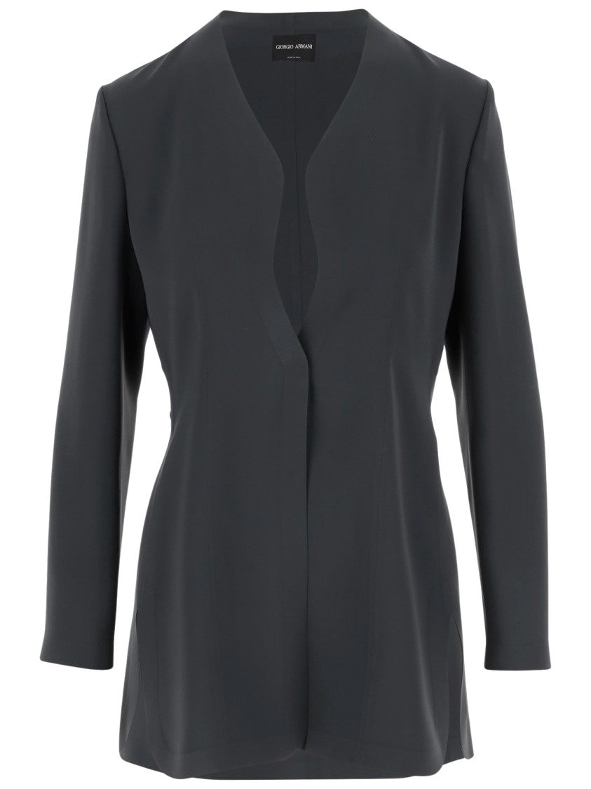 Giorgio Armani Single-Breasted Jacket In Technical Cady