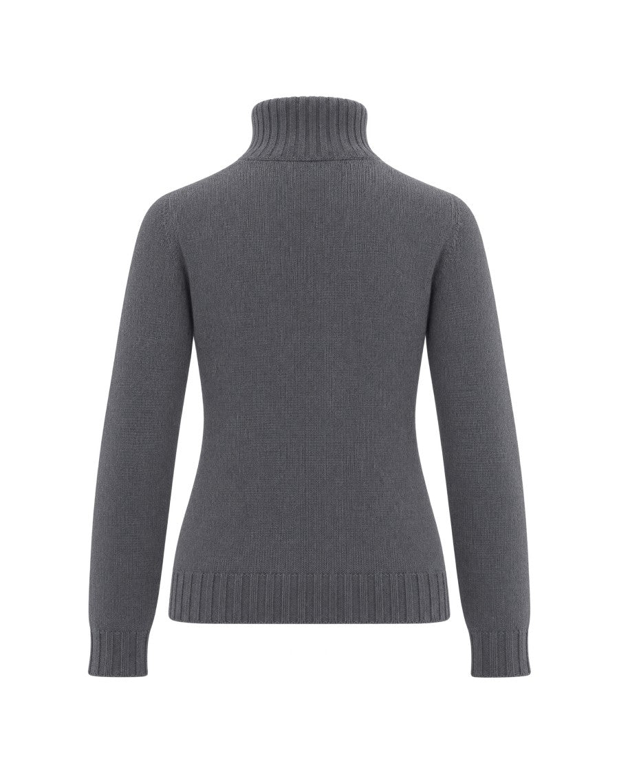 Fabiana Filippi Grey Cashmere Turtleneck Sweater