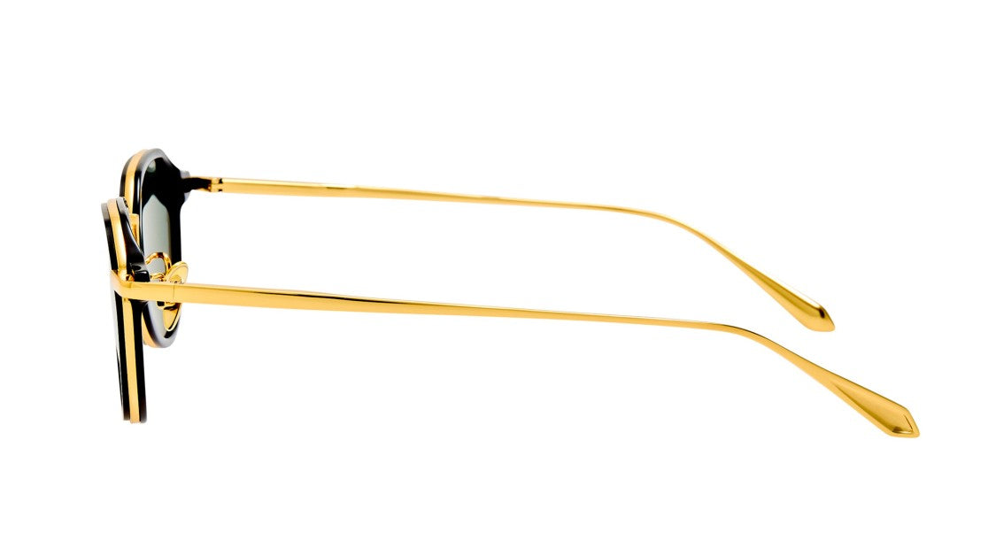 Linda Farrow Lfl Geometric Octagonal Sunglasses In Gold-Tone Titanium