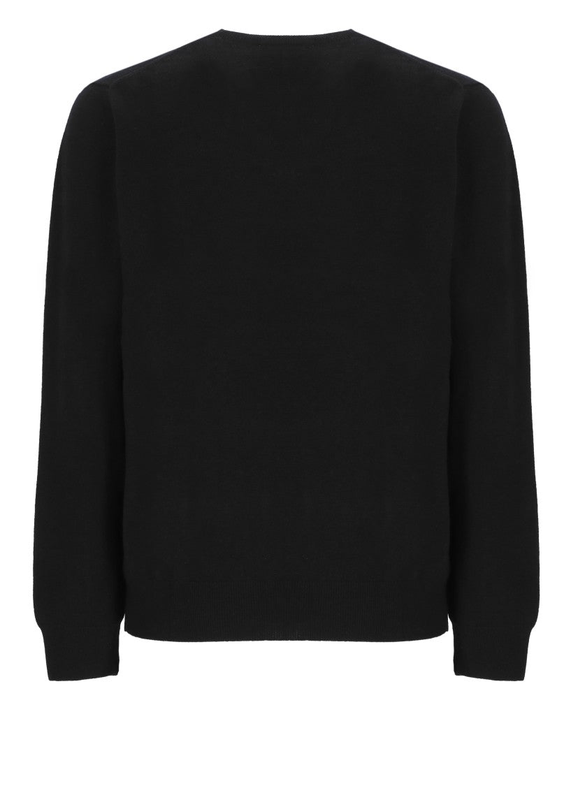Della Ciana Black Wool-Blend Crew Neck Sweater