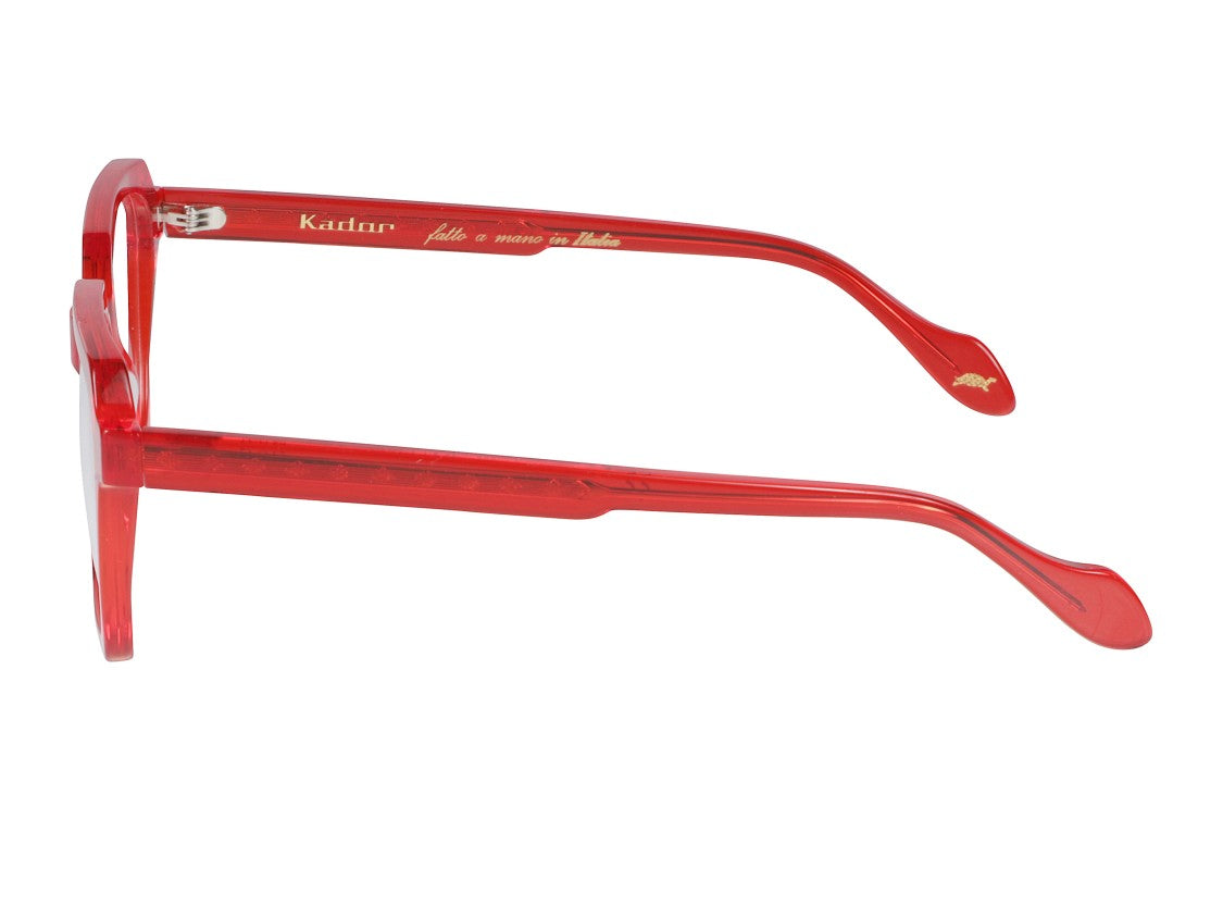 Kador Red Kallima Light Translucent Oversized Square Eyeglasses