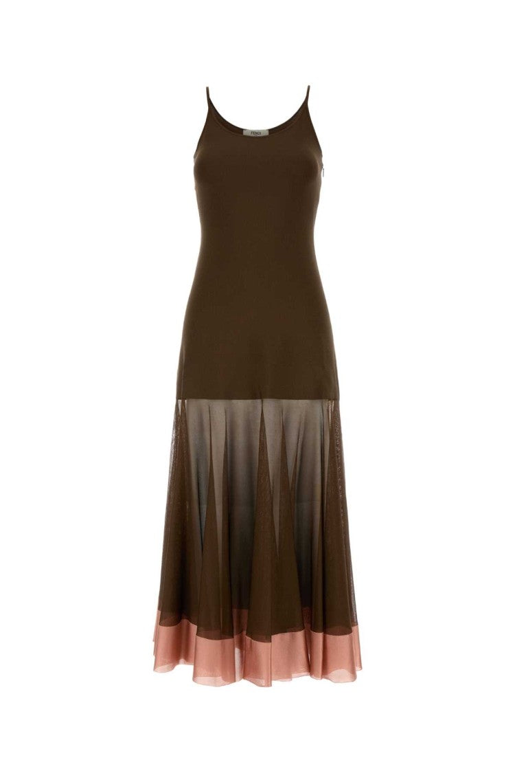 Fendi Chocolate Viscose Blend Dress