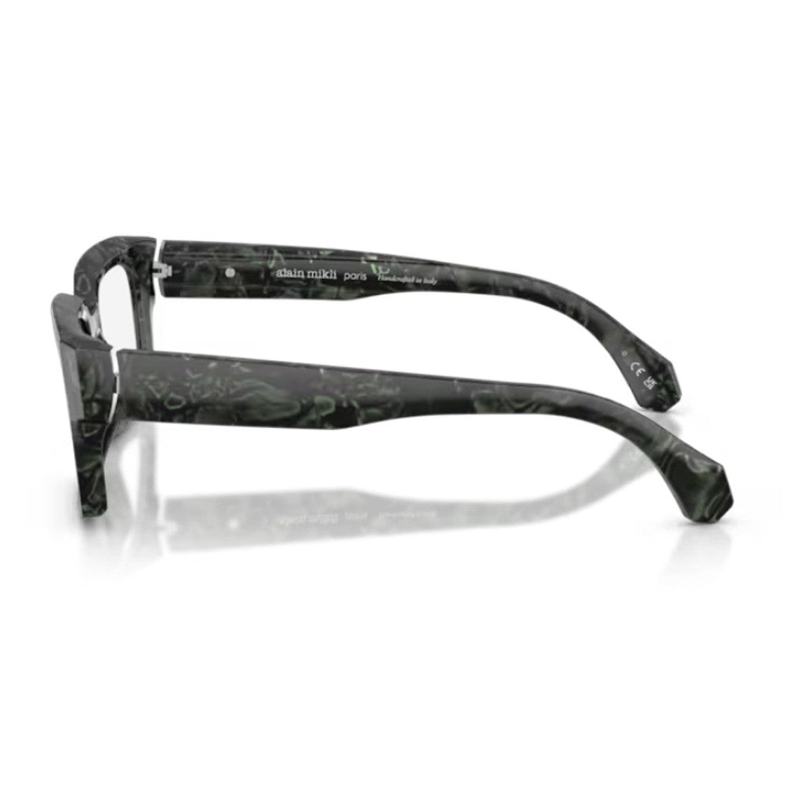 Alain Mikli Green A03548 Acetate Mother-Of-Pearl Rectangular Sunglasses