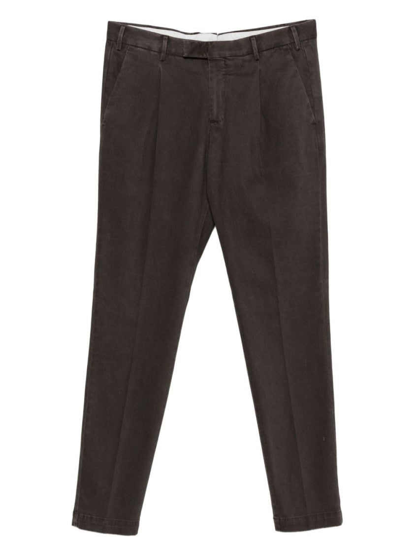 Pt Torino Tailored Brown Trousers With Straight Leg Design