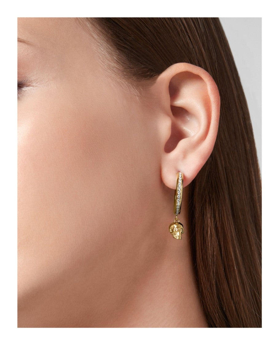 Philipp Plein Skull Charm Earrings With Preciosa Crystals