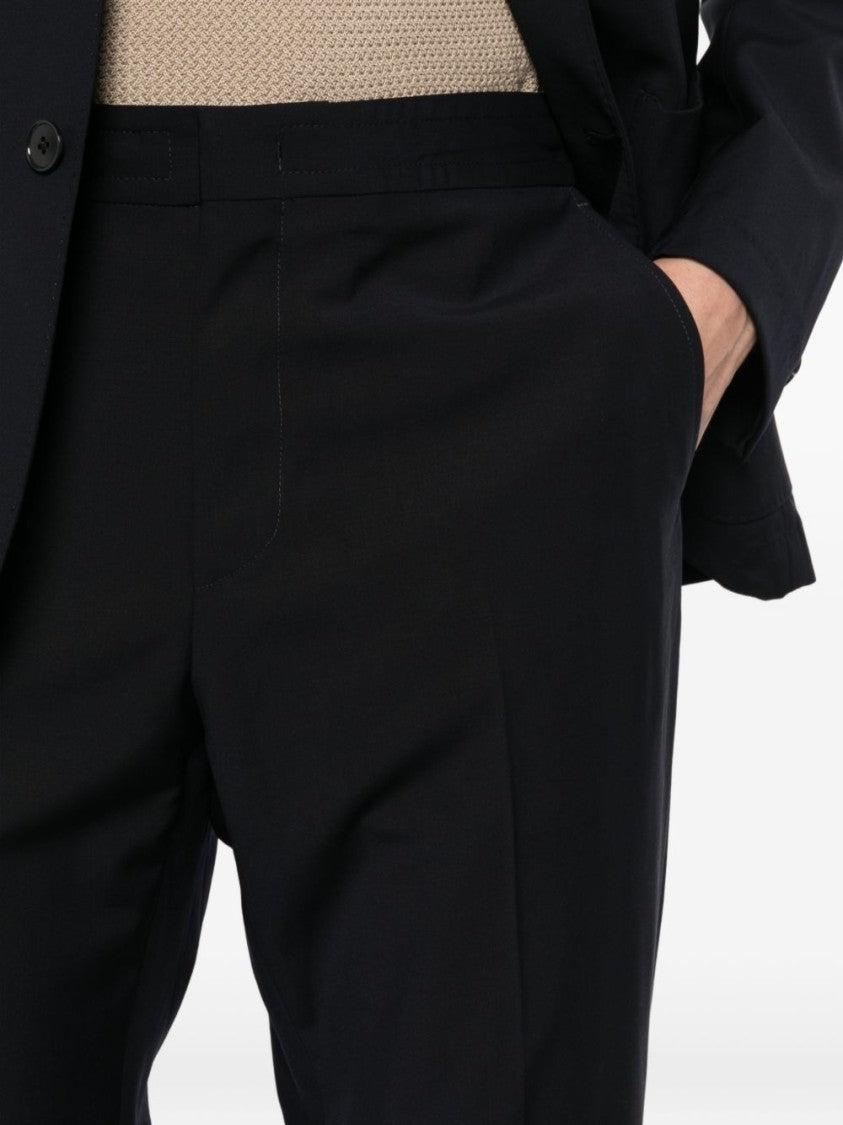 Ermenegildo Zegna Tailored Black Blazer With Notch Lapels And Elastic Details