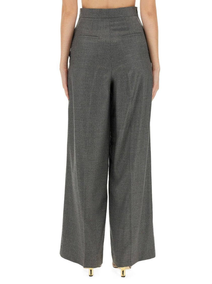 Fendi High-Waisted Wide-Leg Wool Pants