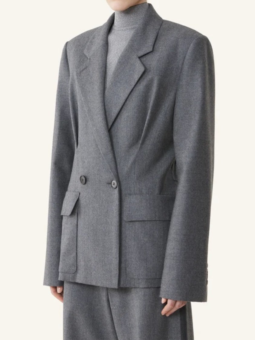 Lanvin Tailored Wool Jacket With Belted Waist And Structured Silhouette