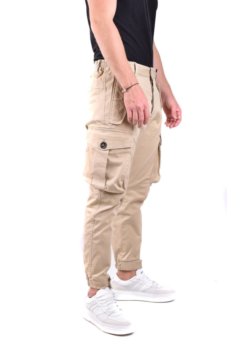 Dsquared2 Desert Tan Cargo Trousers Utility Pockets