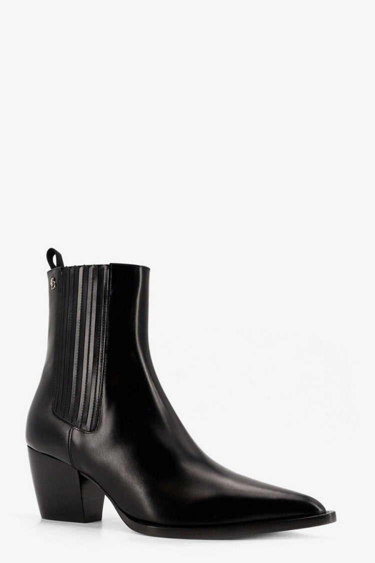 Dior Black Pointed-Toe Leather Chelsea Ankle Boots