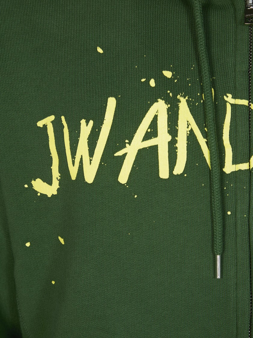 J. W. Anderson Bold Graphic Drawstring Zip-Up Hoodie