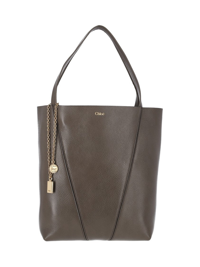 Chloé Grey Spin Textured Leather Tote