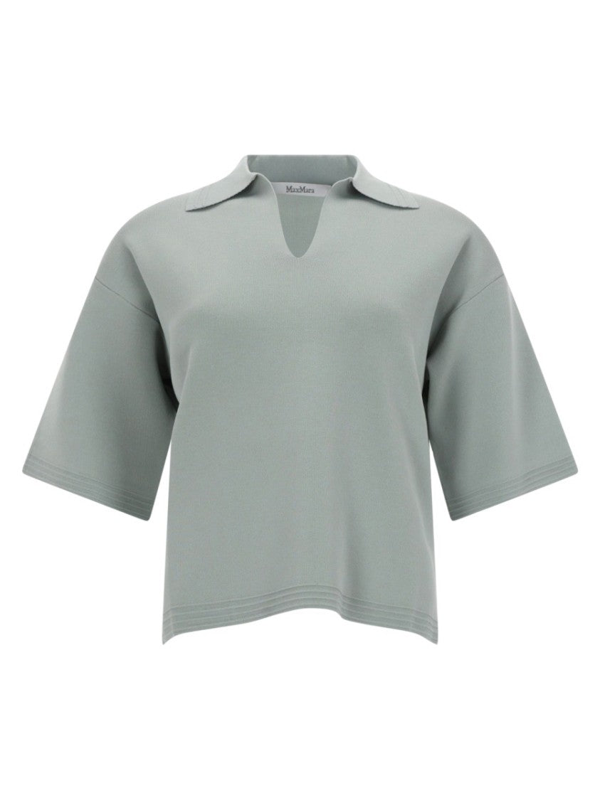 Max Mara Loose-Fit Notched Collar Viscose-Blend Top