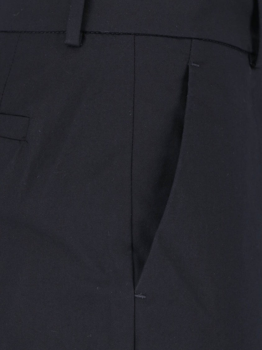 Incotex Black Tailored Straight-Leg Stretch Trousers