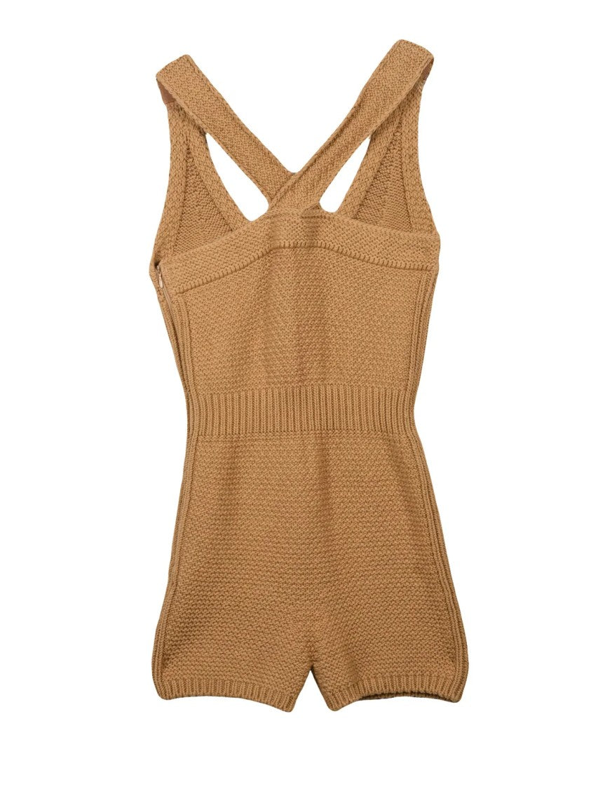 Max Mara Beige Cotton Tricot Jumpsuit
