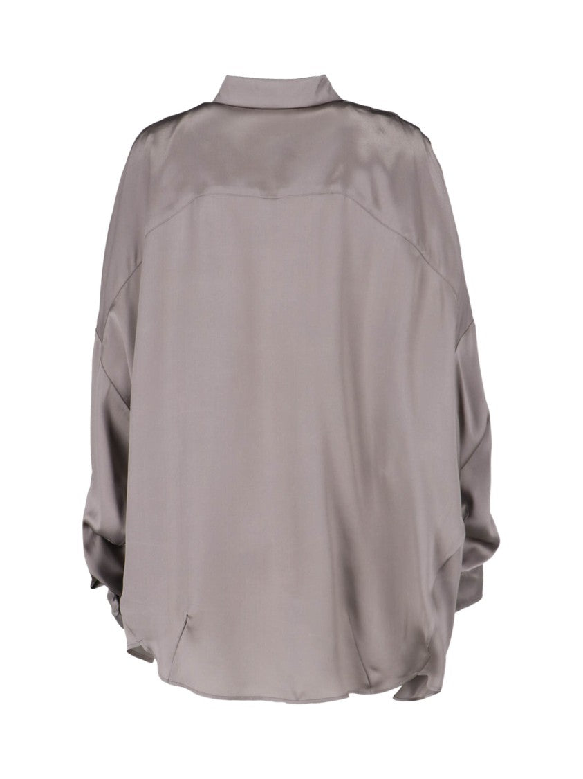 Dries Van Noten Taupe Loose-Fitting Classic Collar Shirt