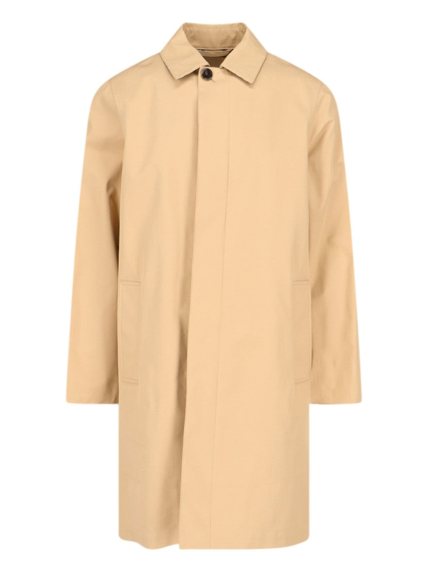 Burberry Check Lining Beige Cotton Coat