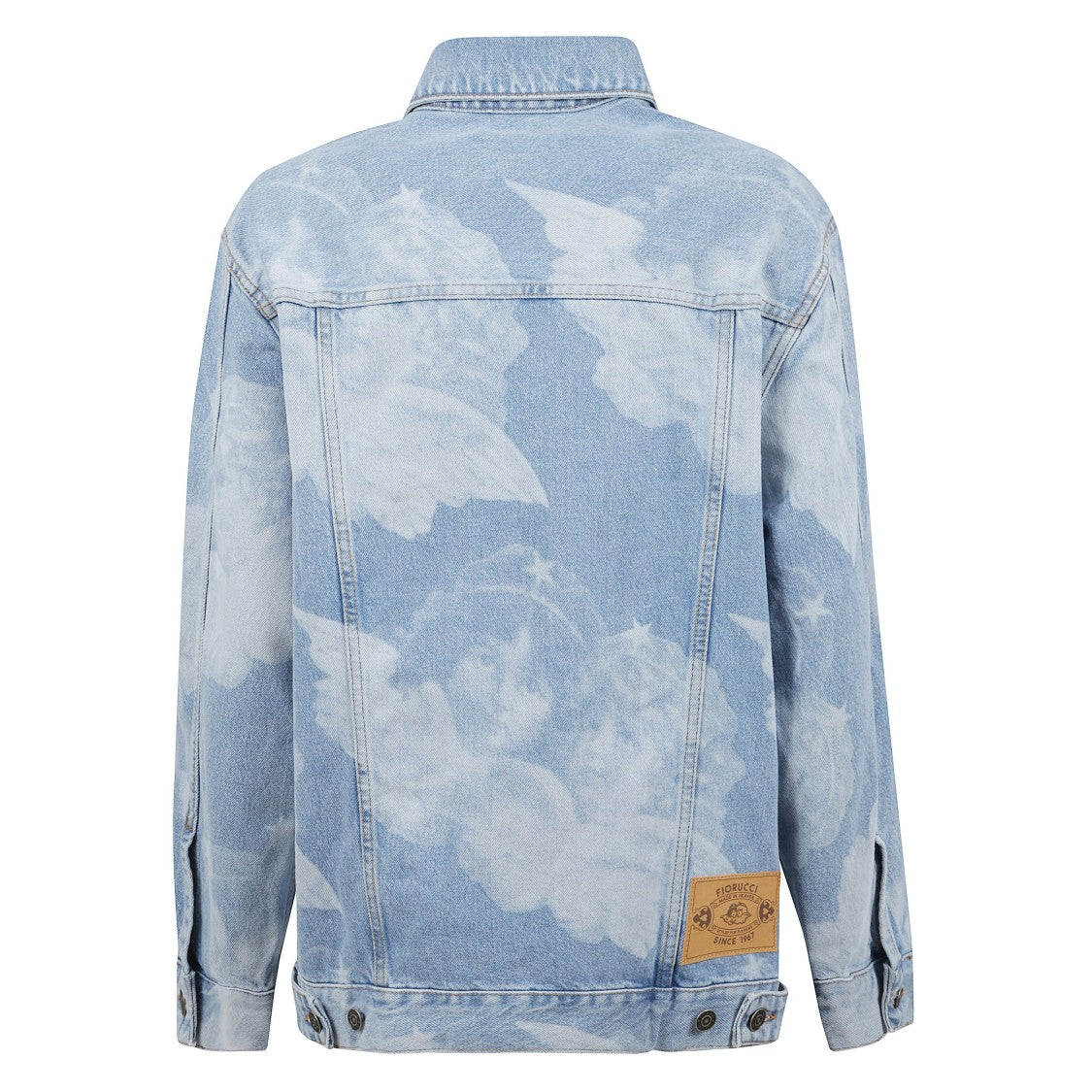 Fiorucci Pastel Denim Jacket With Cloud Motif
