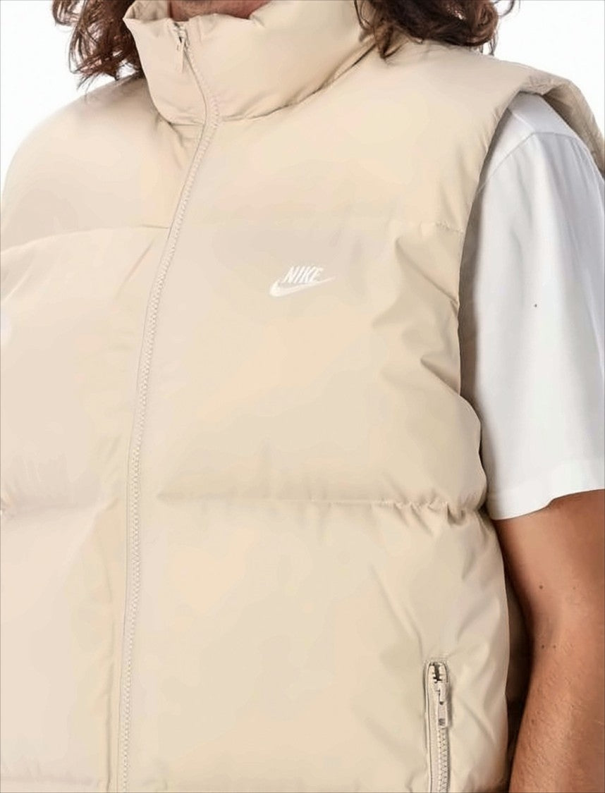 Nike Sleeveless Padded Vest With High Collar And Zipper Closure