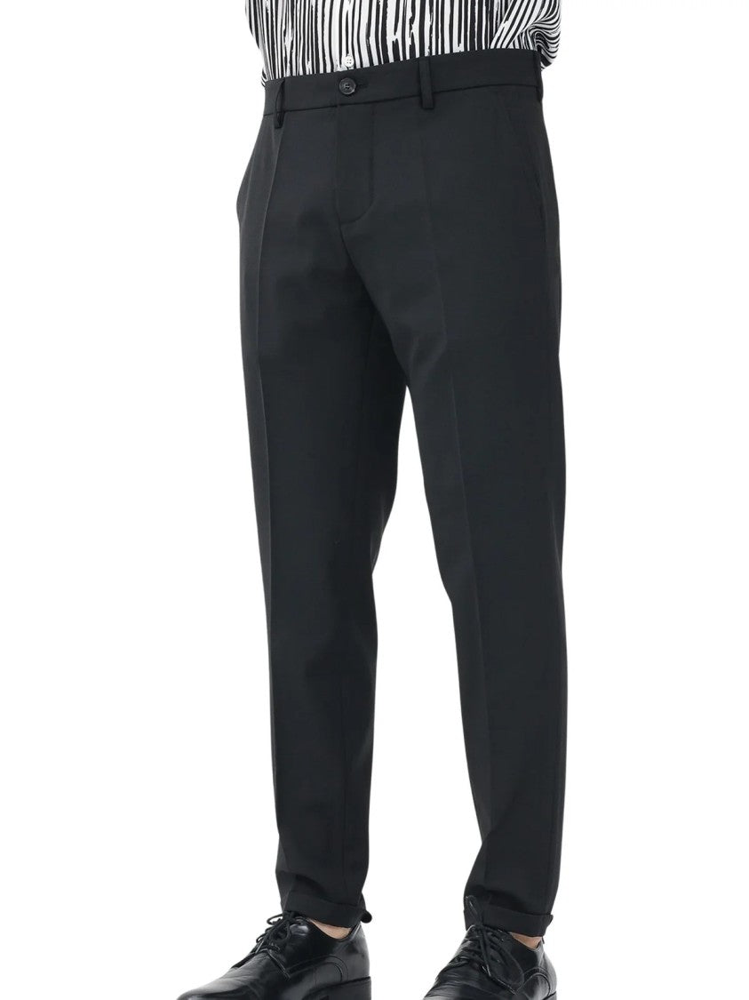 Patrizia Pepe Black Tailored Virgin Wool-Blend Formal Pants