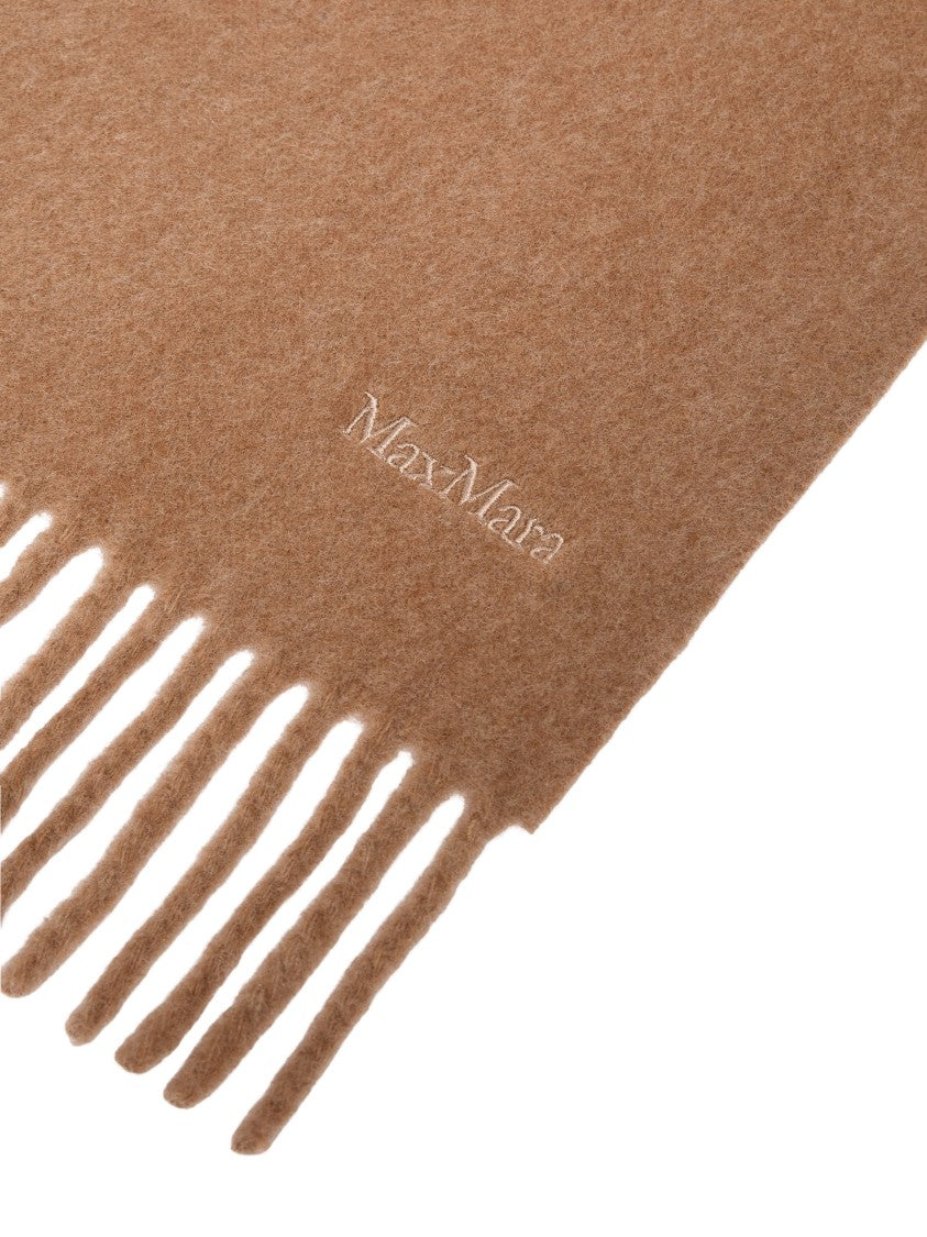 Max Mara Wsdalia Fringed Embroidered Wool Scarf