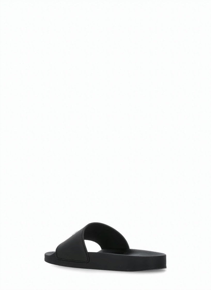 Palm Angels Minimalist Black Slide Sandal With Gothic Branding