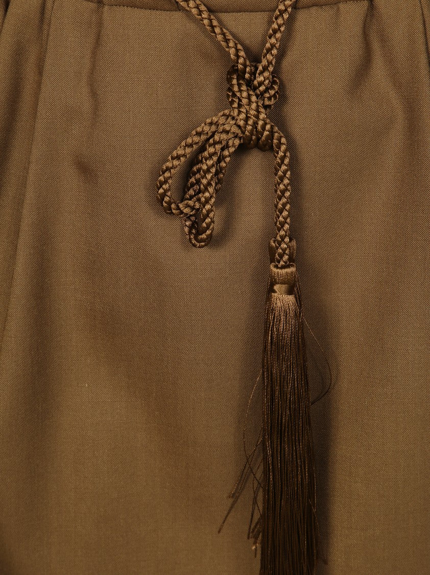 Max Mara Straight Silhouette Mini Skirt With Braided Drawstring