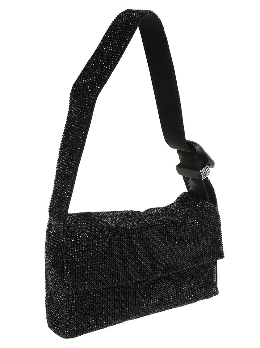 Benedetta Bruzziches Black Rhinestone Mesh Handbag