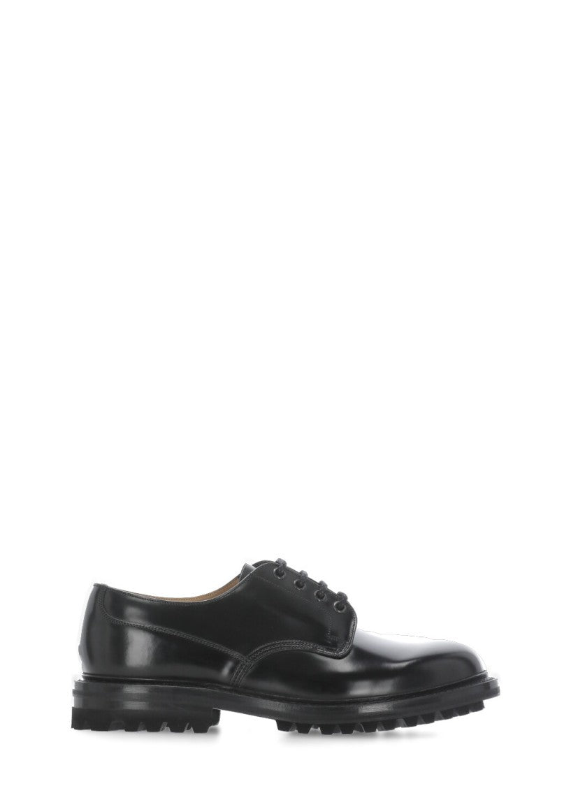 Church's Polished Black Leather Lace-Up Shoes