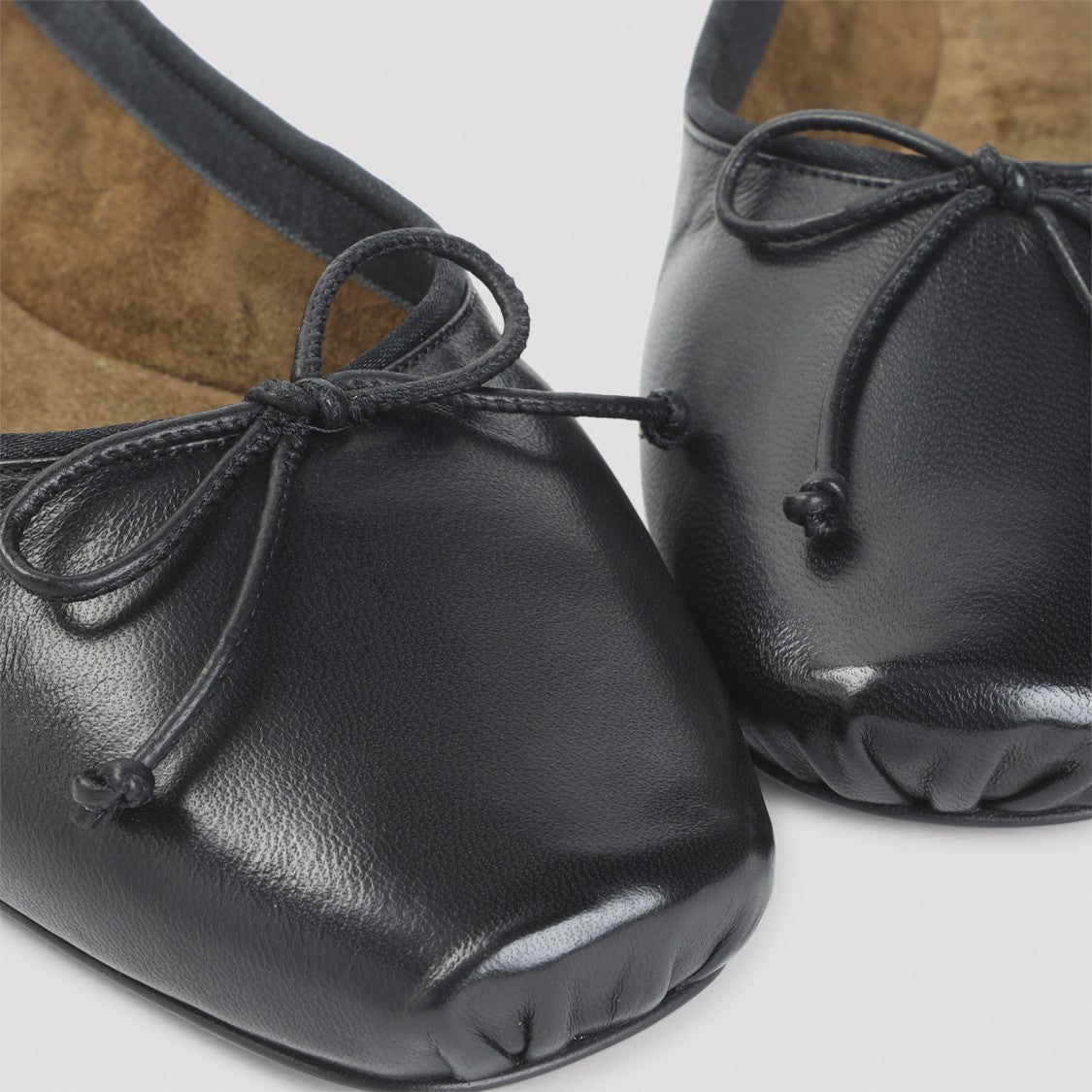 Khaite Black Lamb Leather Charlotte Ballerina