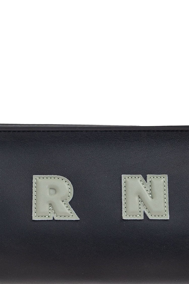 Marni Structured Black Calf Leather Shoulder Bag