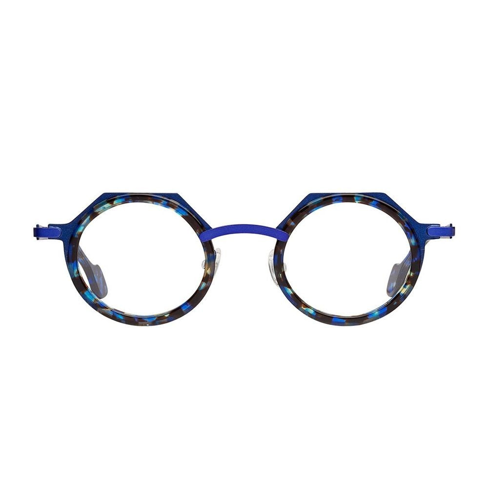 Matttew Ippon Geometric Celluloid Sunglasses With Blue Accents