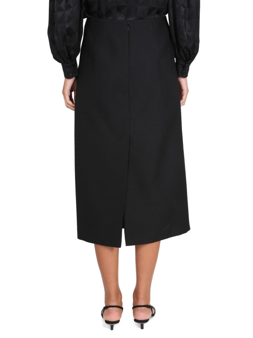 Gucci Classic Wool Skirt With Zipper Closure
