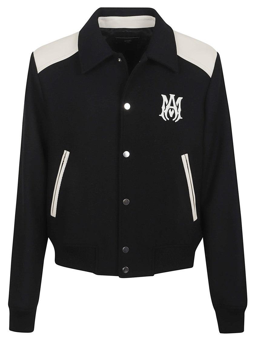 Amiri Varsity Jacket With Embroidered Logo And Contrasting Panels