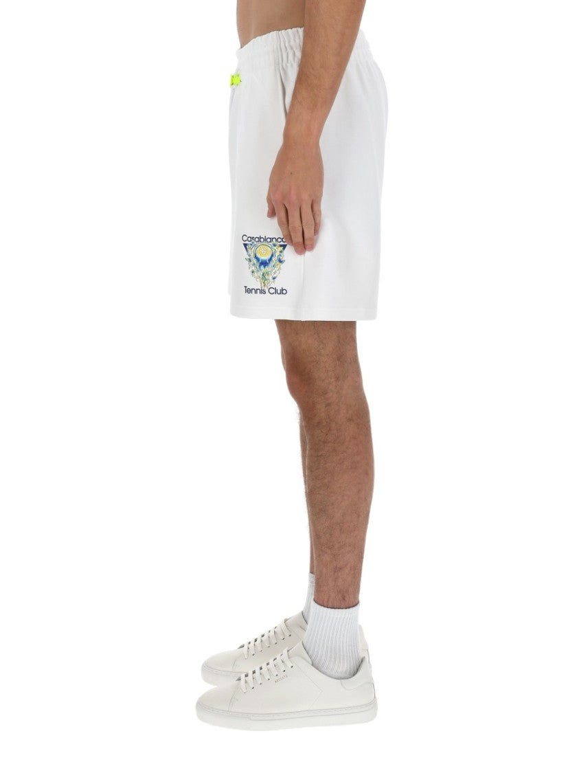 Casablanca Elastic Waistband Logo Print Shorts