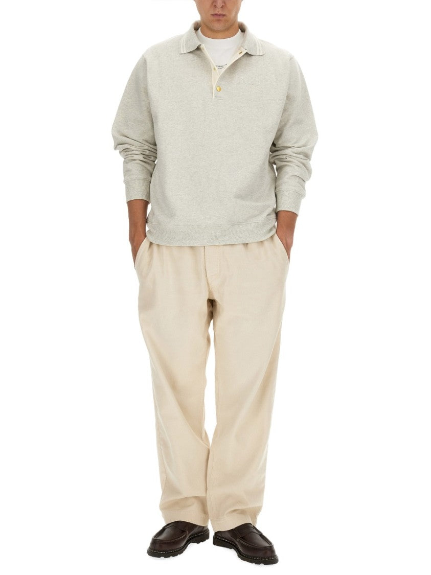 Drôle De Monsieur Textured Cotton Gold Buttons Sweatshirt