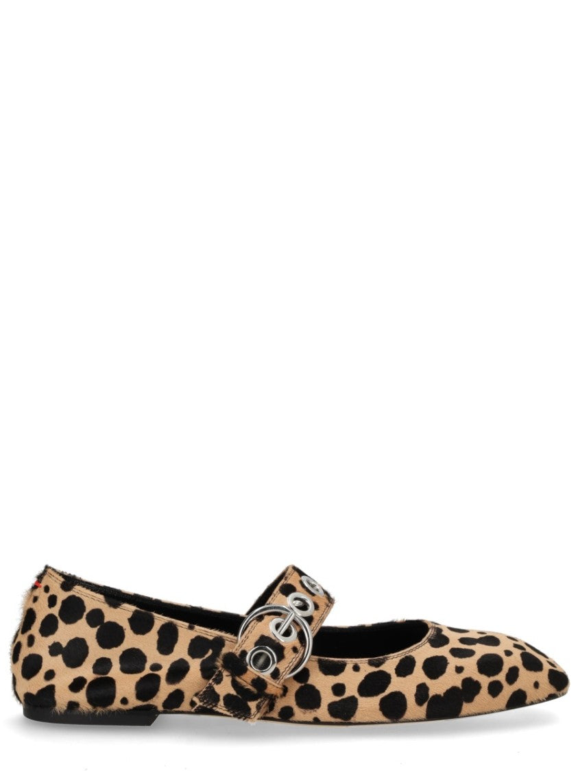 Aeydē Neutrals Uma Mary-Jane Calf Hair Flats