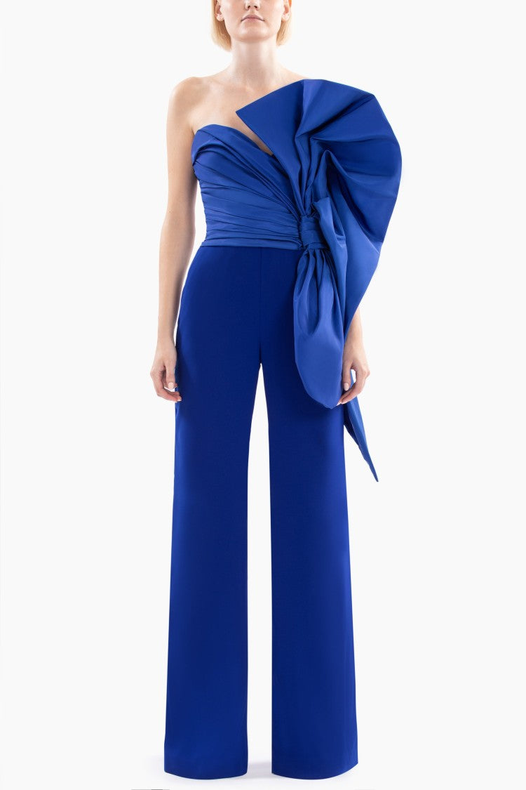 Saiid Kobeisy Jumpsuit With Voluminous Taffeta Bow