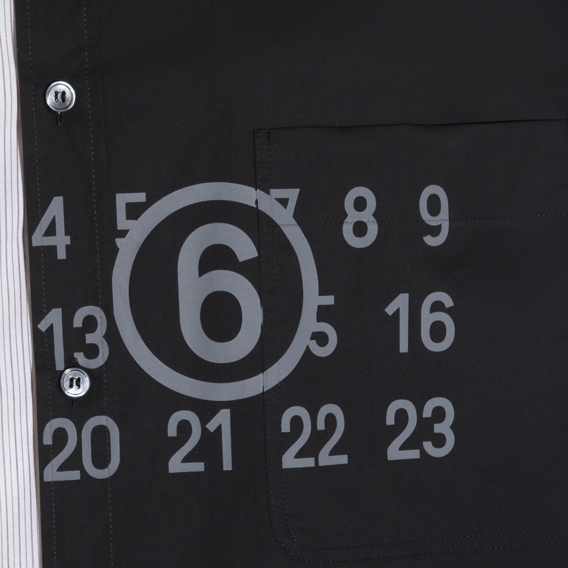 Mm6 By Maison Margiela Half-And-Half Design Shirt With Numeric Motif