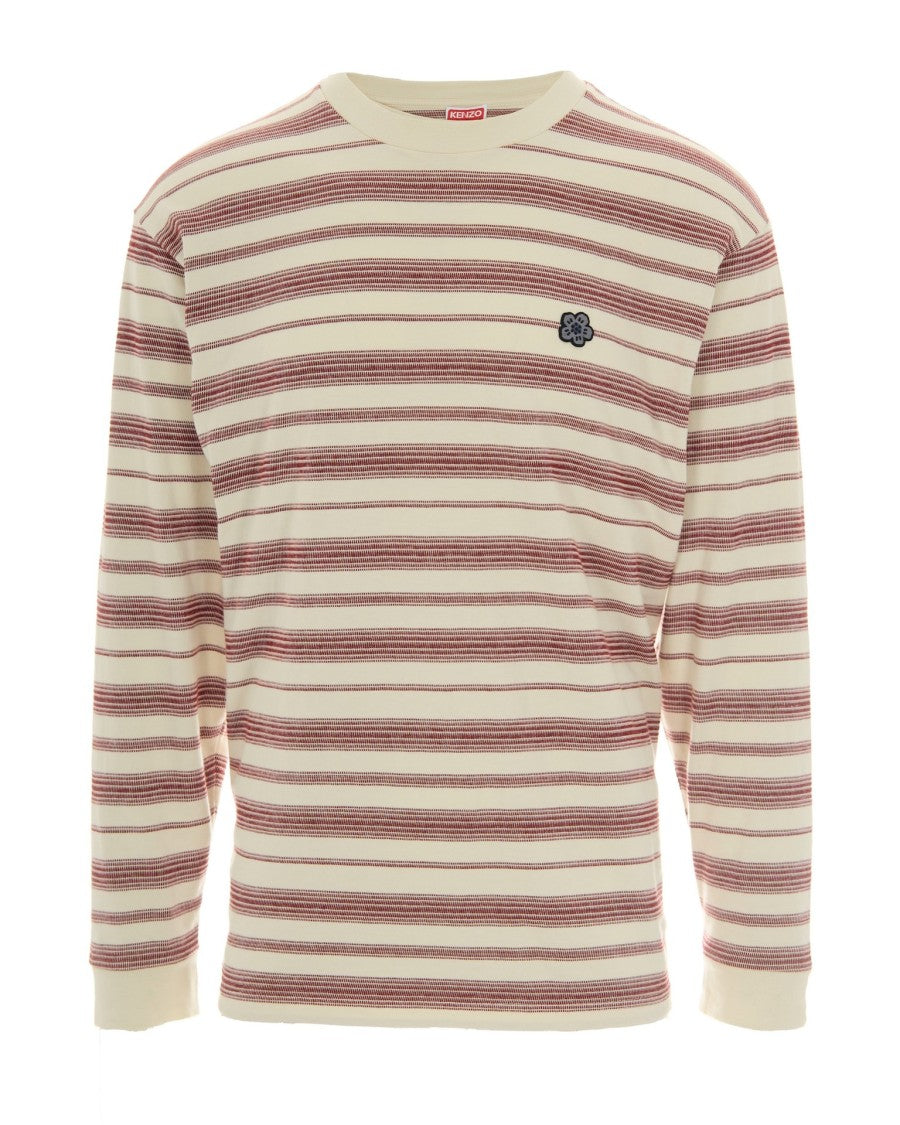 Kenzo Ivory White Striped Sweater